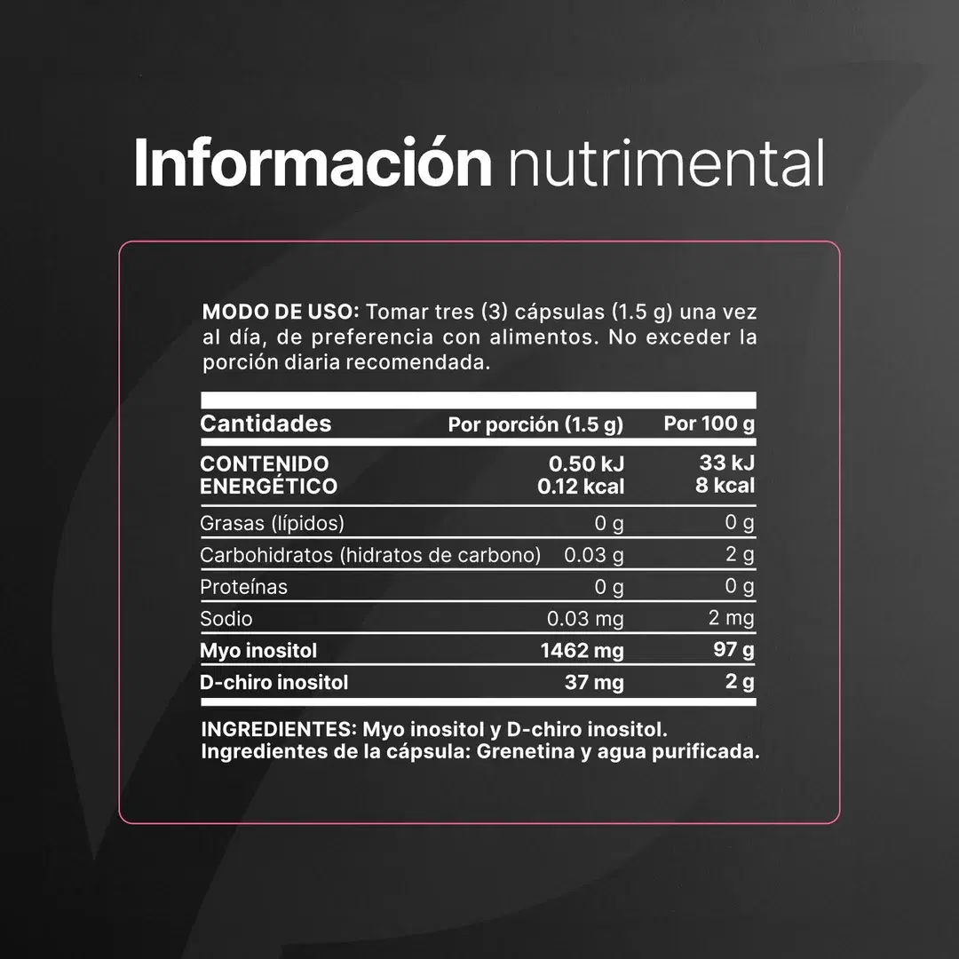 Imagen de Mezcla de Myo Inositol | 90 cápsulas | con D-Chiro Inositol | Relación 40:1