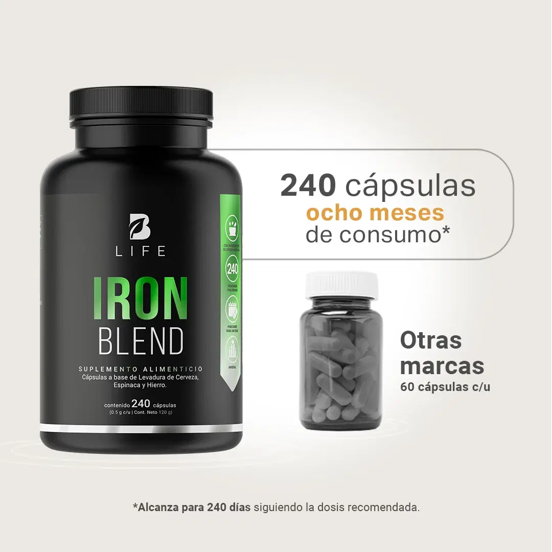 Imagen de Hierro | Adicionado con Levadura de Cerveza y Espinaca | 240 cápsulas