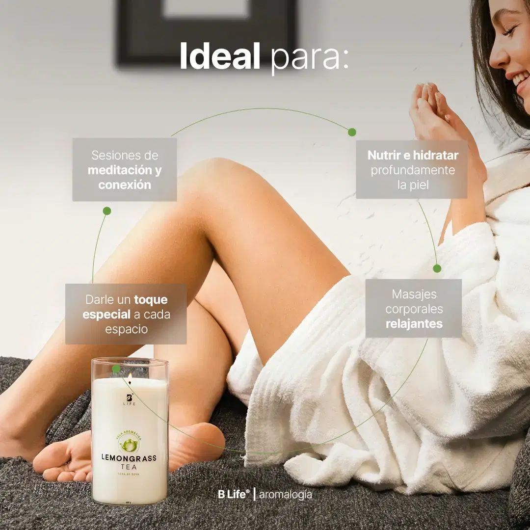 Imagen de Lemongrass Tea Aromatic Candle | Vela Aromática Té de Limón 600 g