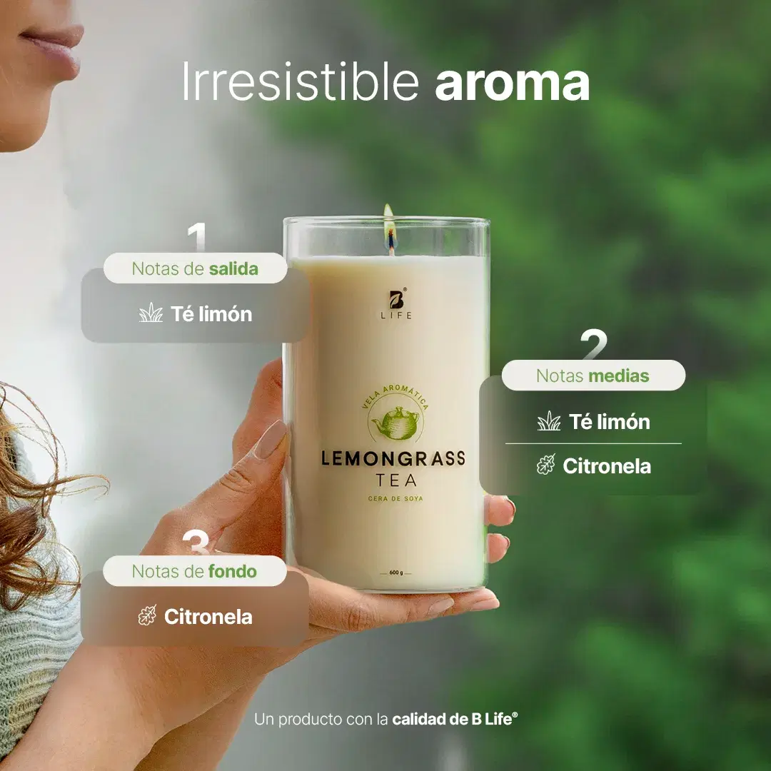 Imagen de Lemongrass Tea Aromatic Candle | Vela Aromática Té de Limón 600 g
