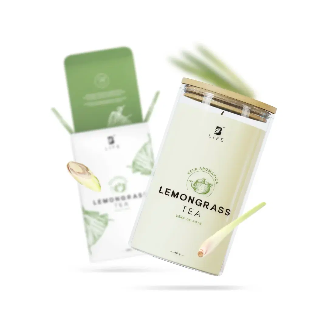 Imagen de Lemongrass Tea Aromatic Candle | Vela Aromática Té de Limón 600 g