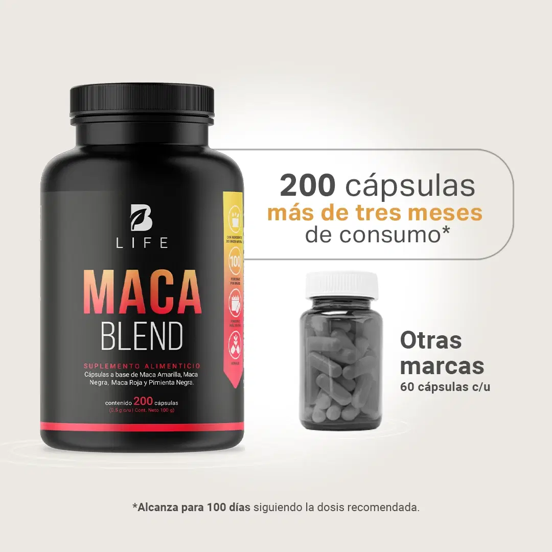 Imagen de Complejo de Maca Amarilla, Negra y Roja con Pimienta Negra | 1000 mg por Porción