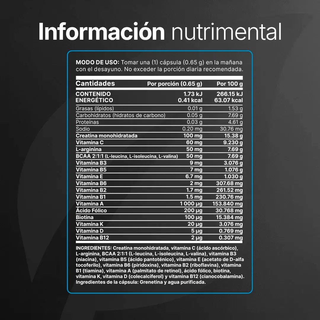 Imagen de Multivitamínico para Hombre | con Creatina Monohidratada, BCAA 2:1:1 (L-Leucina, L-Isoleucina, L-Valina) y L-Arginina