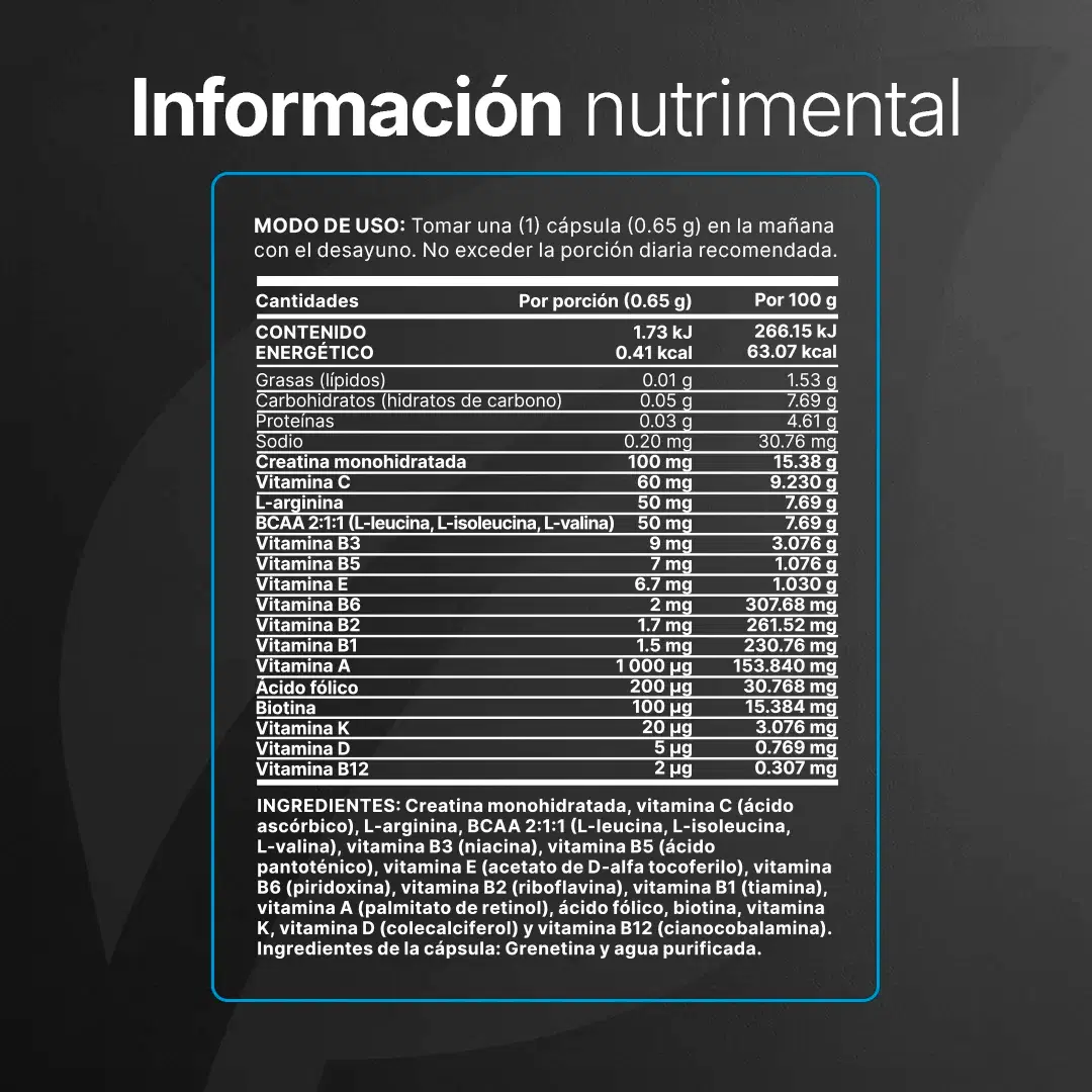 Imagen de Multivitamínico para Hombre | con Creatina Monohidratada, BCAA 2:1:1 (L-Leucina, L-Isoleucina, L-Valina) y L-Arginina