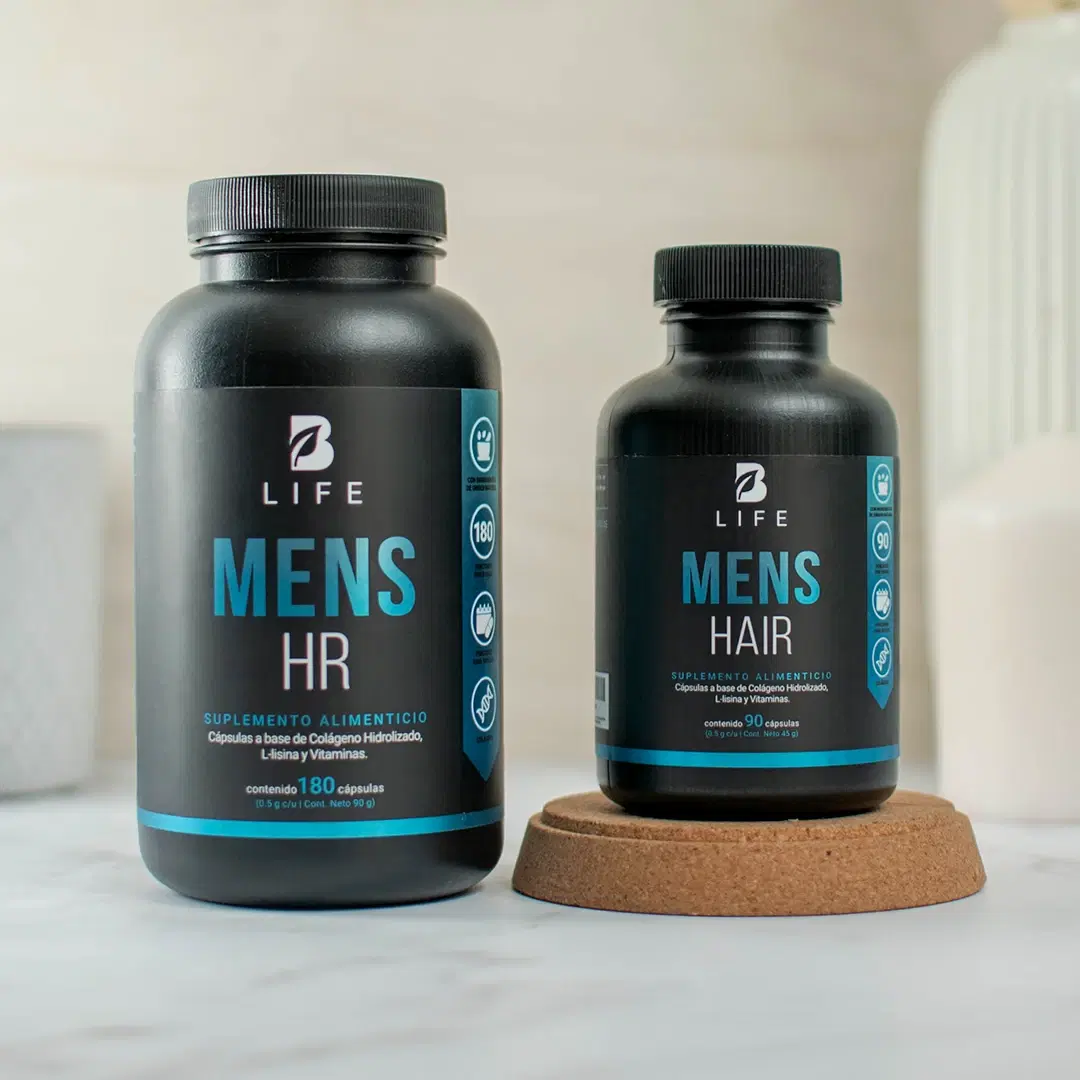 Imagen de Vitaminas para el Cabello de Hombre | Colágeno Hidrolizado, L Lysina, Zinc, B5, B6, Biotina y D3