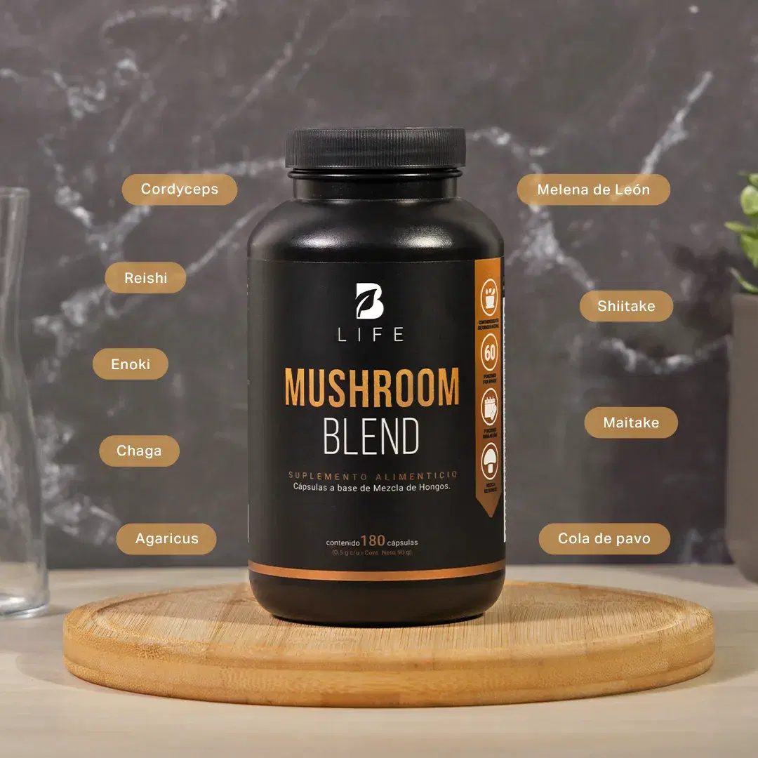 Imagen de Mezcla de Hongos Adaptogenos | Melena de León, Reishi, Cordyceps, Chaga | 1500 mg por porción
