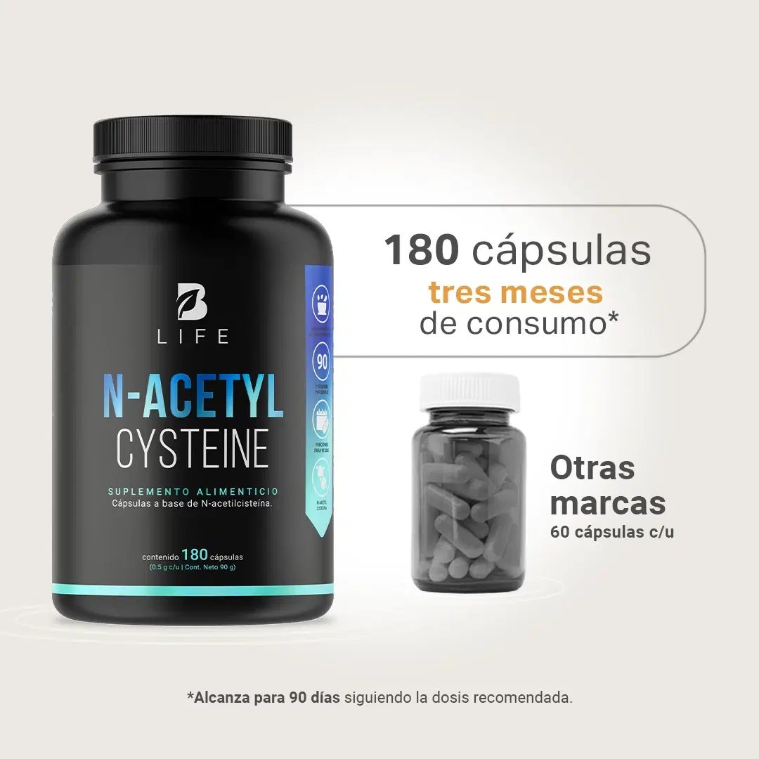 Imagen de NAC N-Acetil Cisteína | 500 mg por Porción | 180 Cápsulas