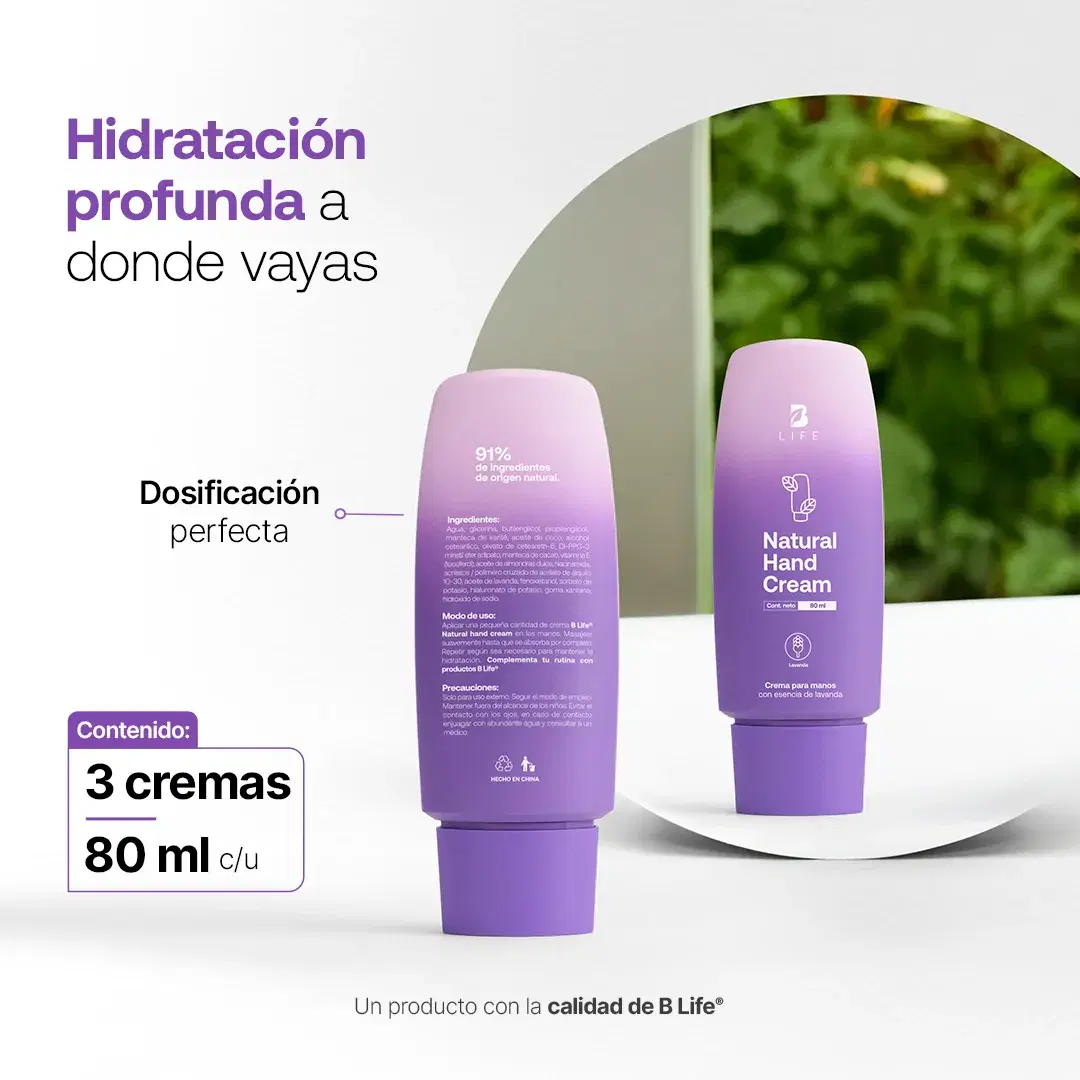 Imagen de Natural Hand Cream Lavanda | Crema Natural para Manos Lavanda 80 ml c/u