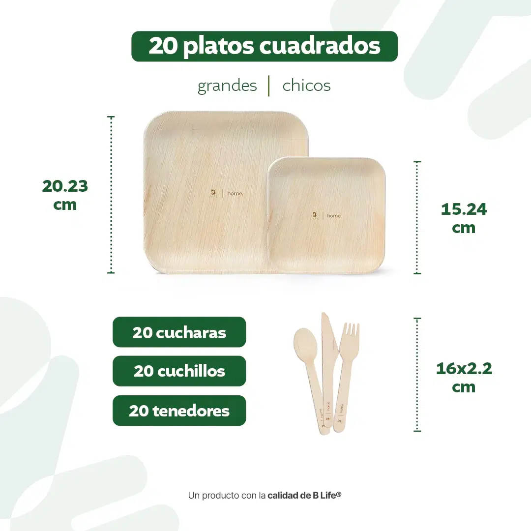 Imagen de Desechables Hoja de Palma Biodegradable