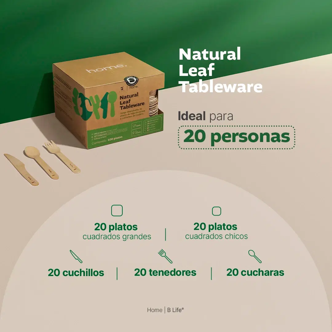 Imagen de Desechables Hoja de Palma Biodegradable