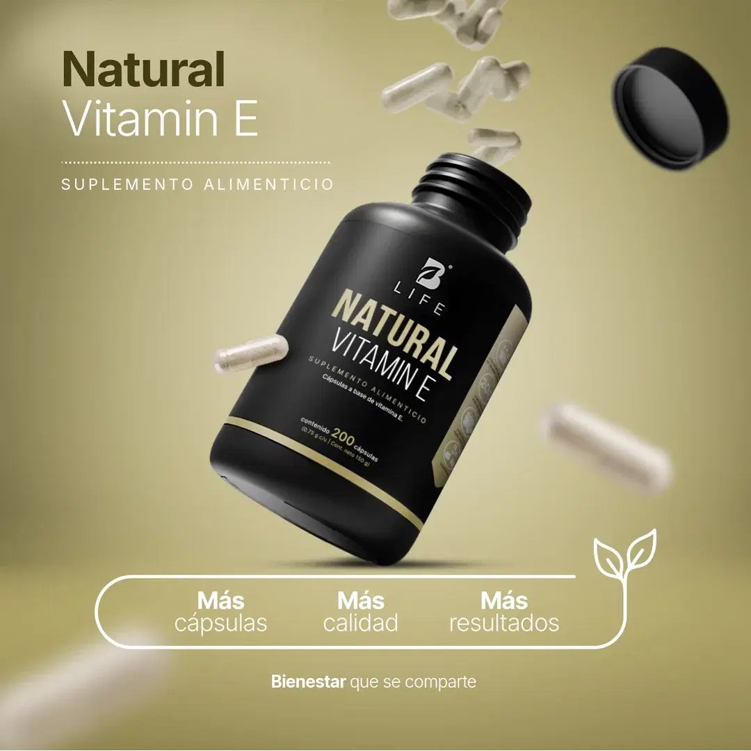Imagen de Vitamina E en Cápsulas | 200 cáps | Con Biotina y Aceite de Coco | 298 UI