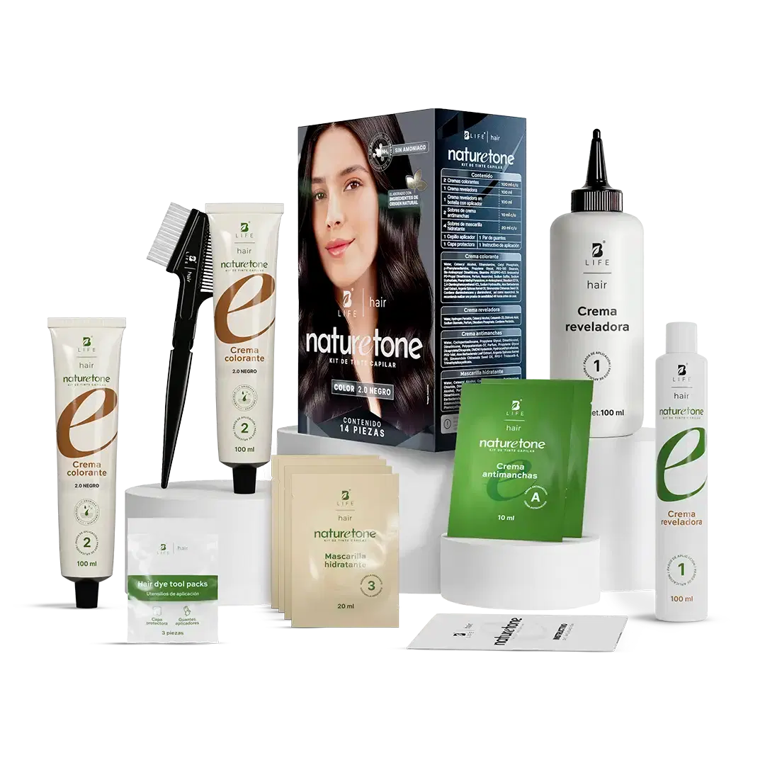 Imagen de Tinte para Cabello sin Amoníaco | Color y Cuidado con Argán, Jojoba y Aloe Vera | Kit Completo 14 Piezas