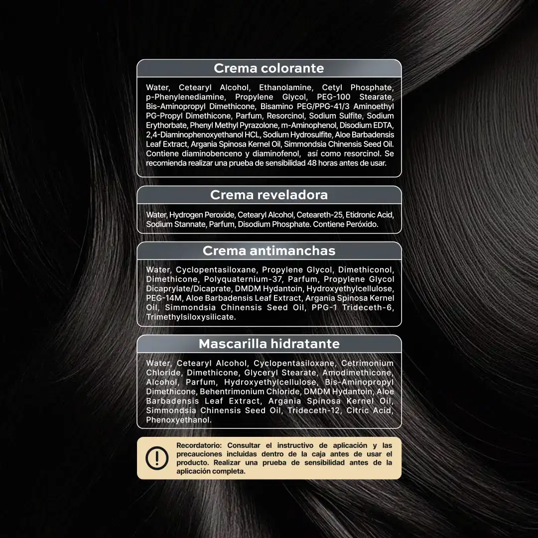 Imagen de Tinte para Cabello sin Amoníaco | Color y Cuidado con Argán, Jojoba y Aloe Vera | Kit Completo 14 Piezas