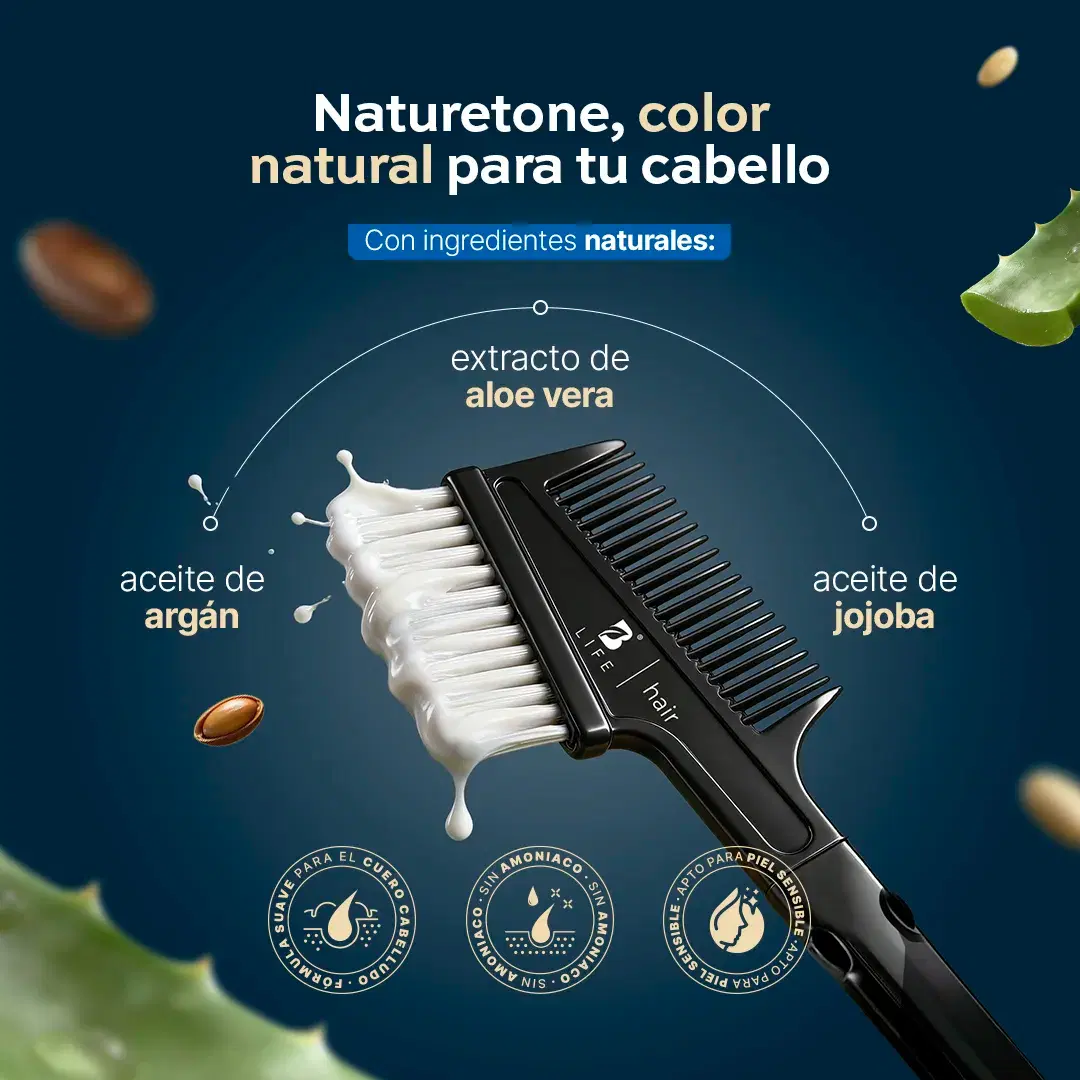 Imagen de Tinte para Cabello sin Amoníaco | Color y Cuidado con Argán, Jojoba y Aloe Vera | Kit Completo 14 Piezas