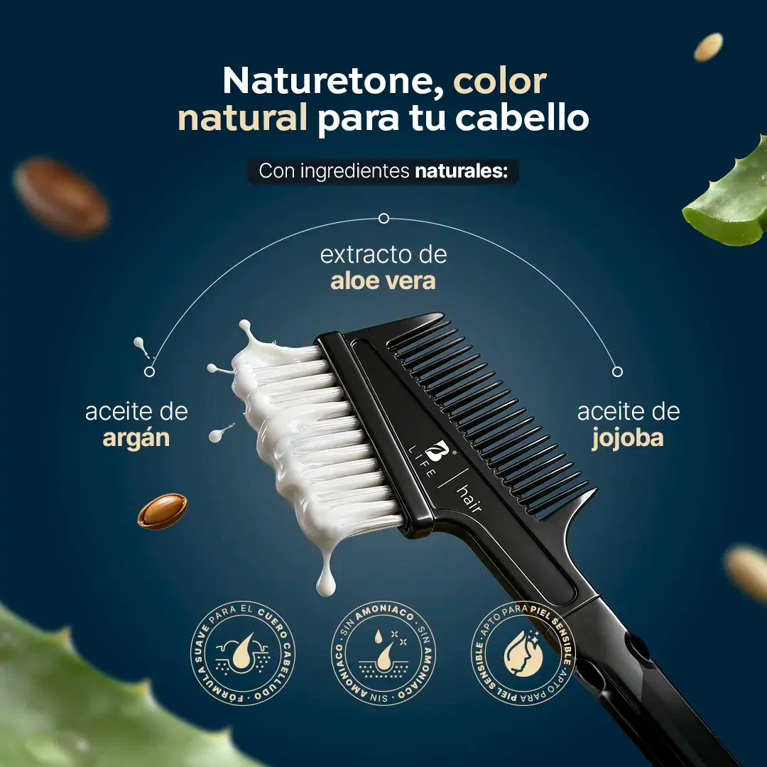 Imagen de Tinte para Cabello sin Amoníaco | Color y Cuidado con Argán, Jojoba y Aloe Vera | Kit Completo 14 Piezas