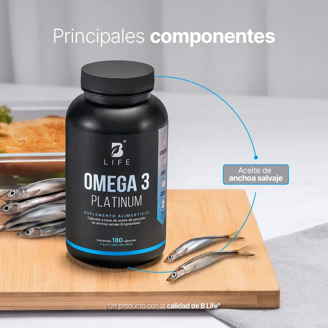 Imagen de Omega 3 Platinum | Anchoa Salvaje con EPA y DHA | sin Metales Pesados | 1000 mg por porción