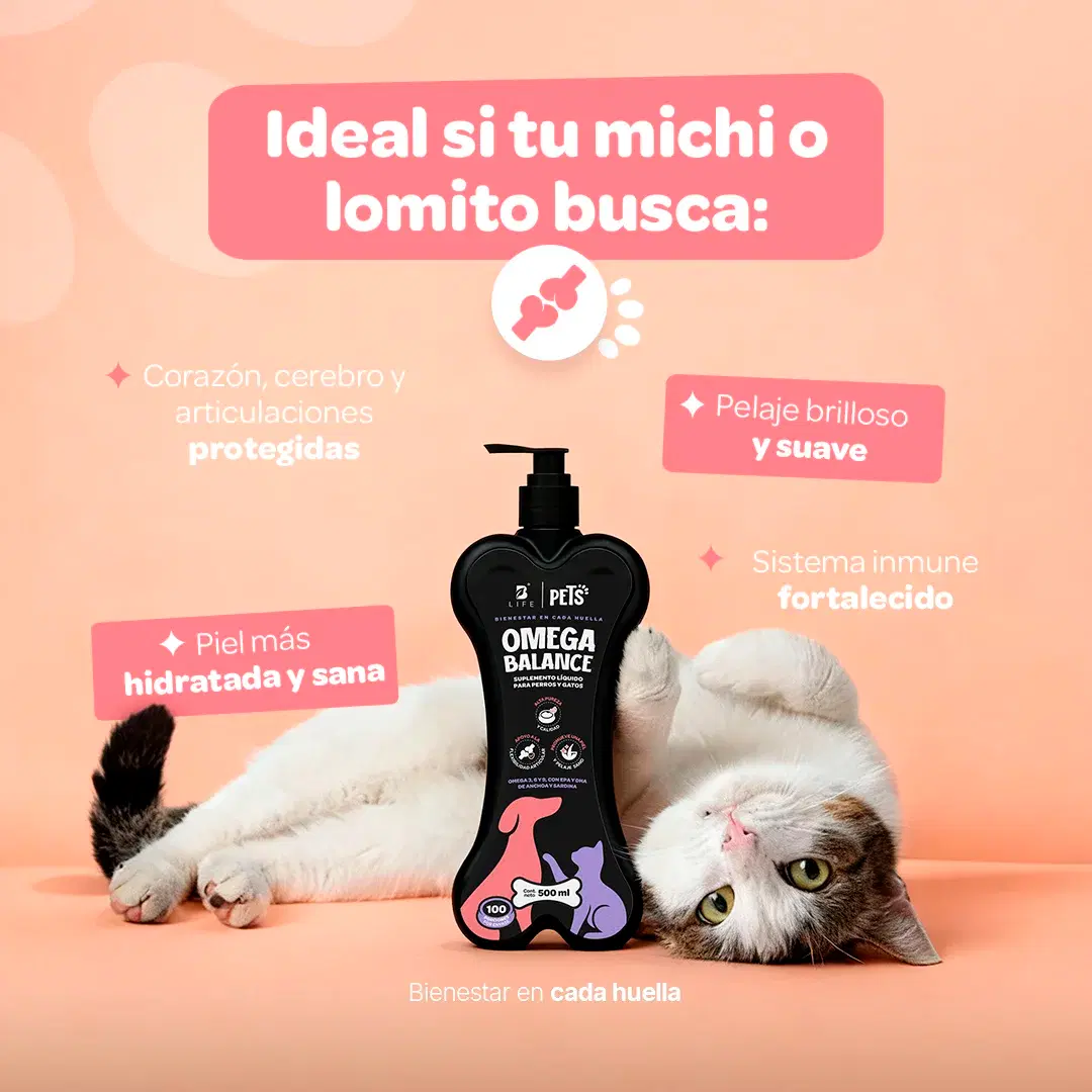 Imagen de Omega para Perros y Gatos | con Omega 3, 6 y 9 | EPA y DHA | 500 ml | Sabor pescado