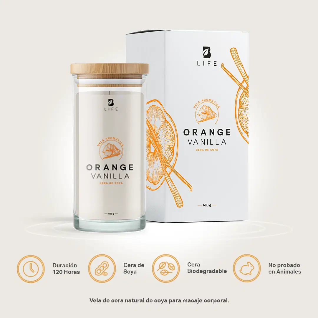 Imagen de Orange Vanilla Aromatic Candle | Vela Aromática Vainilla Naranja 600 g