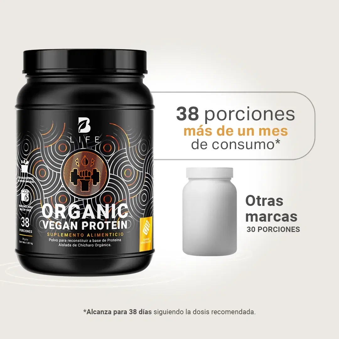 Imagen de Proteína Orgánica Vegana sabor Chocolate | Sin azúcar Añadida | 3 Libras