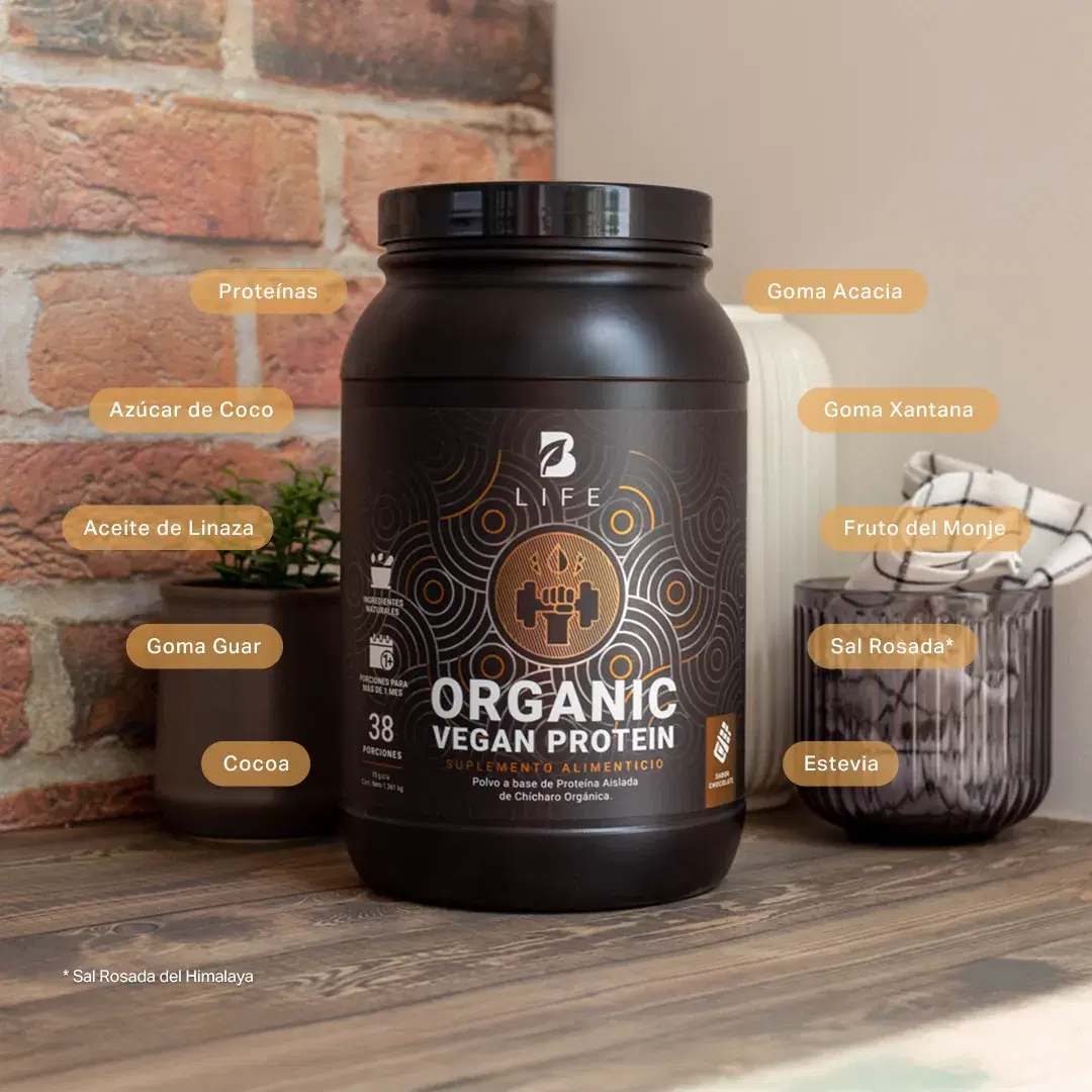 Imagen de Proteína Orgánica Vegana sabor Chocolate | Sin azúcar Añadida | 3 Libras