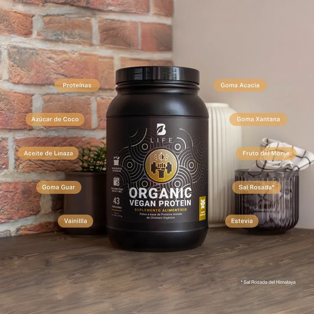 Imagen de Proteína Orgánica Vegana sabor Vainilla | Sin azúcar Añadida | 3 Libras