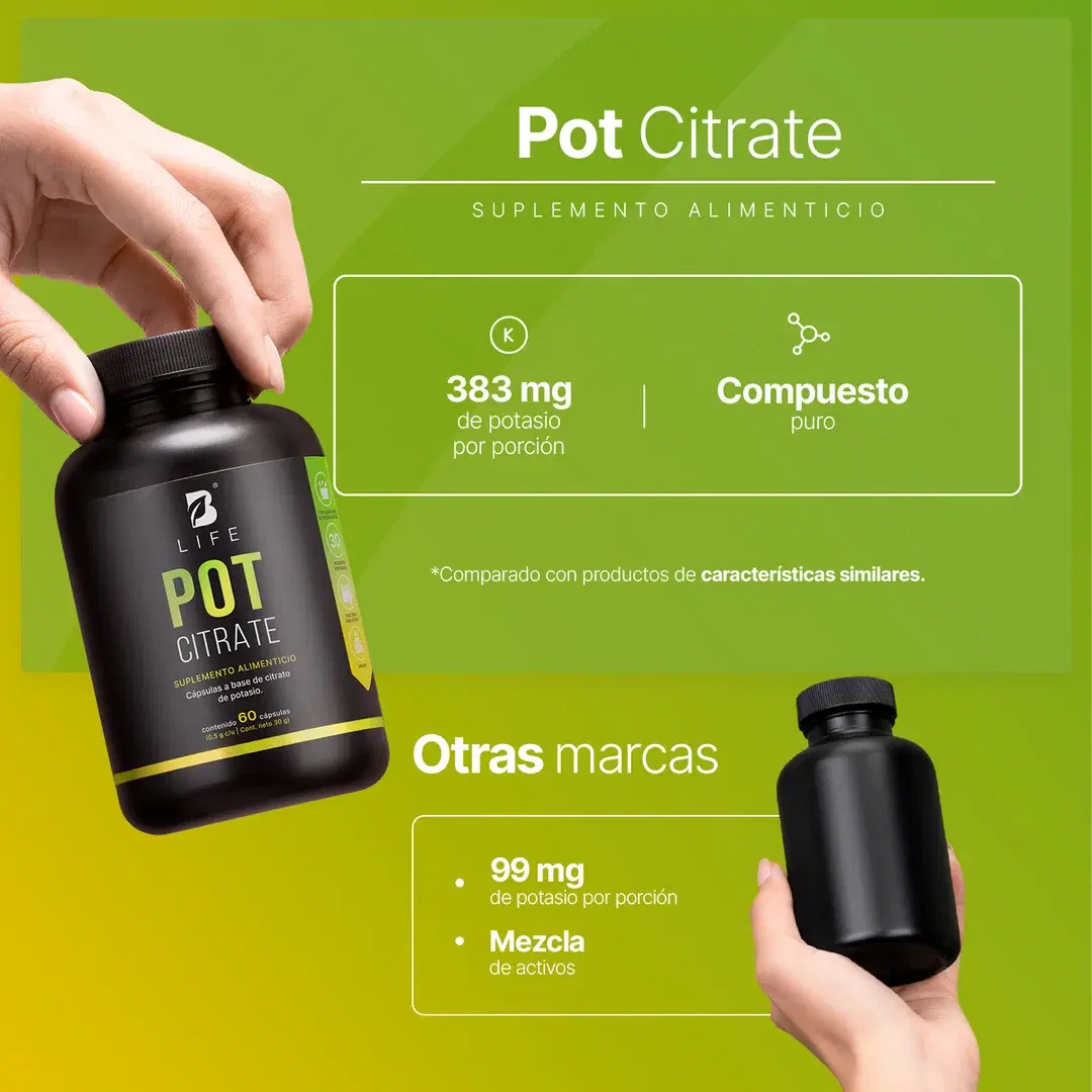 Imagen de Fórmula Pura de Citrato de Potasio | 383 mg Porción | 60 Cápsulas
