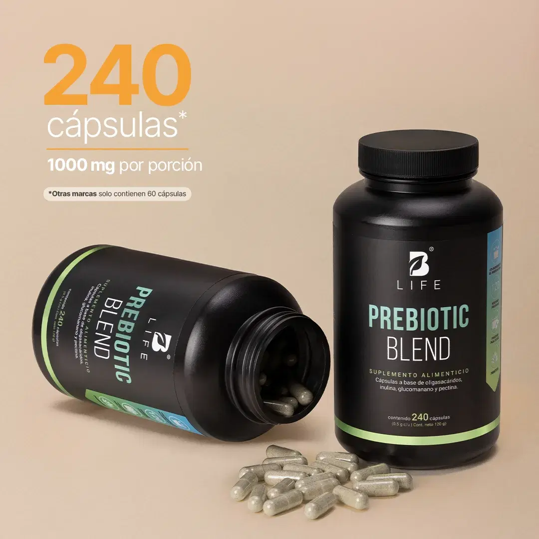 Imagen de Prebióticos con Inulina, Glucomanano y Pectina | 1000 mg por Porción | 240 Cápsulas