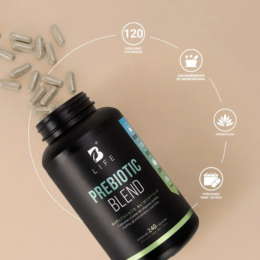 Imagen de Prebióticos con Inulina, Glucomanano y Pectina | 1000 mg por Porción | 240 Cápsulas