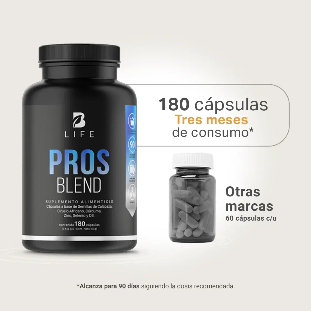 Imagen de Fórmula para Hombre con Ciruelo Africano, Selenio, Semilla de Calabaza, Cúrcuma, Zinc y Vitamina D3 | 1000 mg por Porción