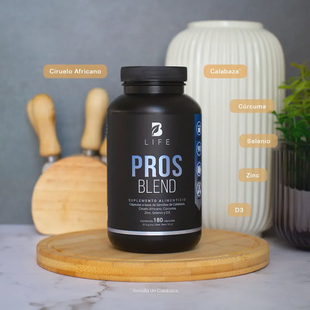 Imagen de Fórmula para Hombre con Ciruelo Africano, Selenio, Semilla de Calabaza, Cúrcuma, Zinc y Vitamina D3 | 1000 mg por Porción