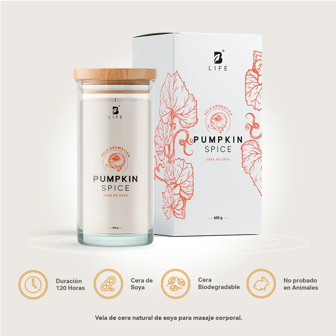Imagen de Pumpkin Spice Aromatic Candle | Vela Aromática Calabaza y Especias 600 g