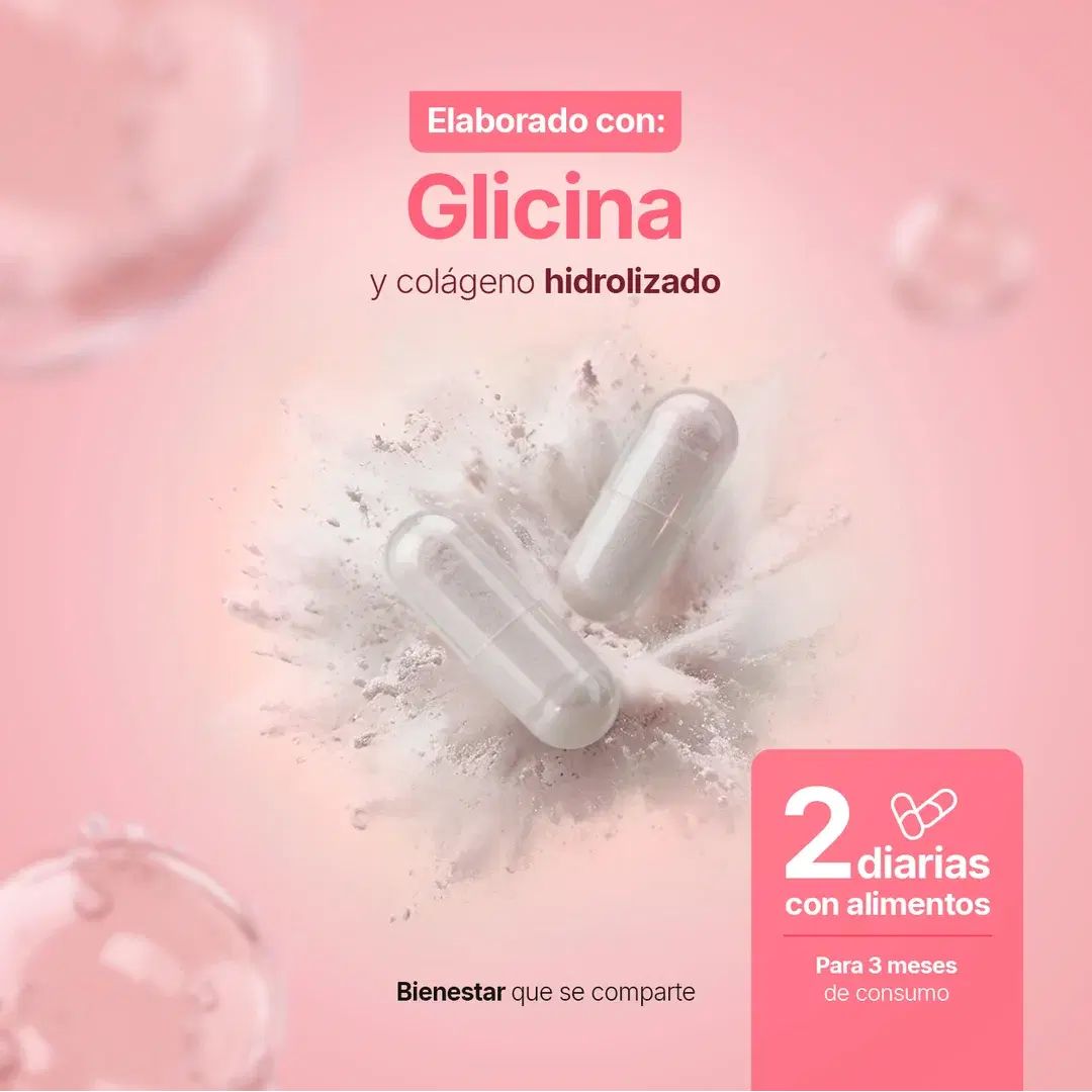 Imagen de Glicina en Cápsulas | 180 cápsulas | Fórmula con Colágeno Hidrolizado | 1000 mg por porción