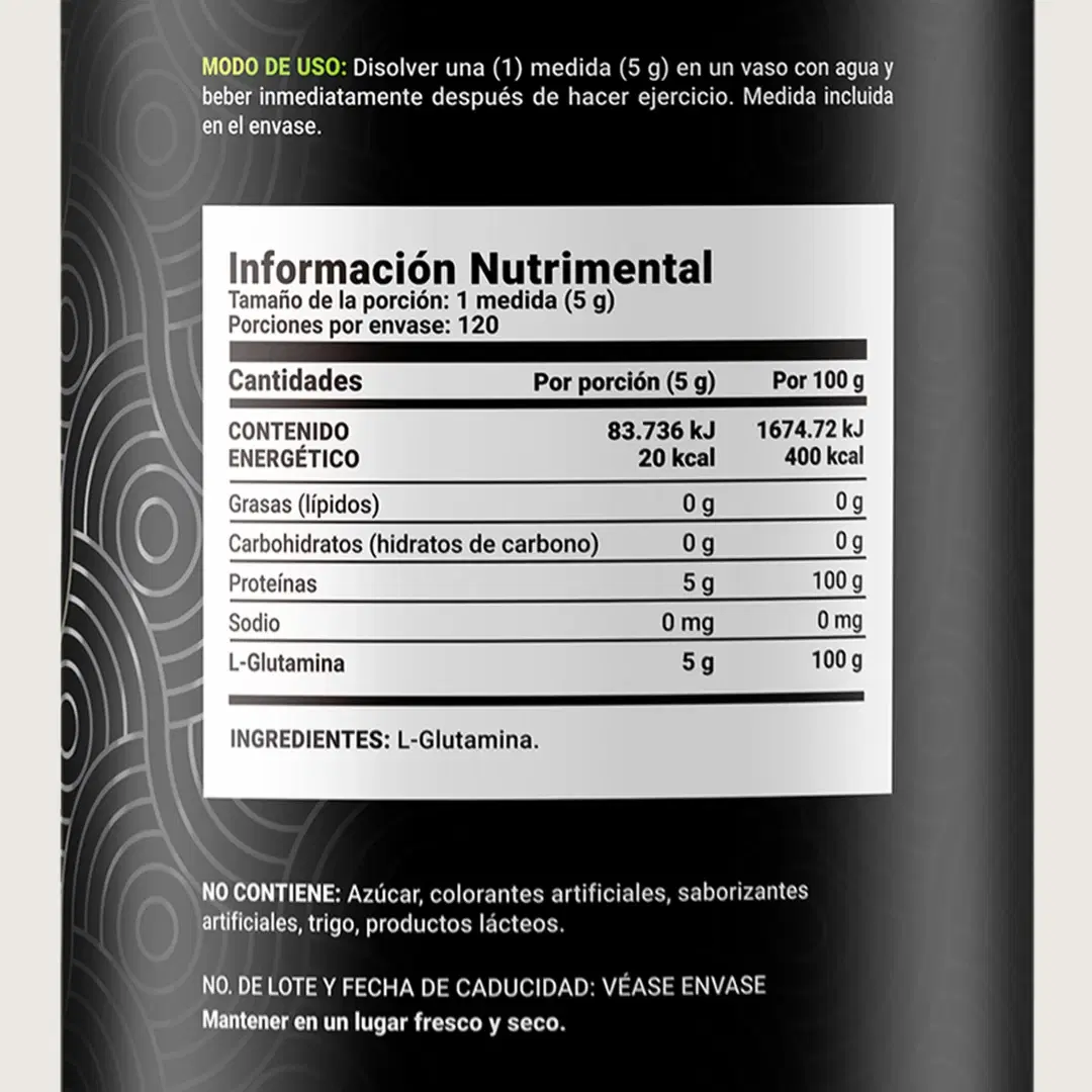 Imagen de Glutamina Micronizada Pura | 5000 mg por porción | 120 servicios