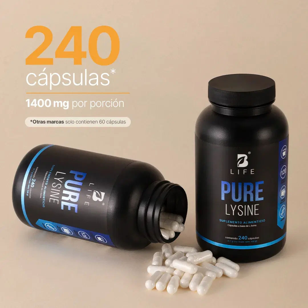 Imagen de Lisina Pura | 240 cápsulas | 1400 mg por porción