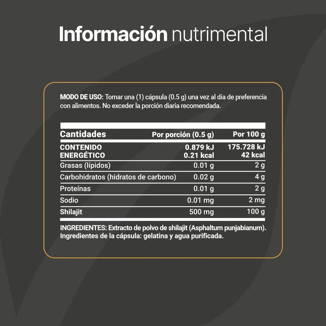 Imagen de Shilajit Puro | Alta Pureza | 120 cápsulas