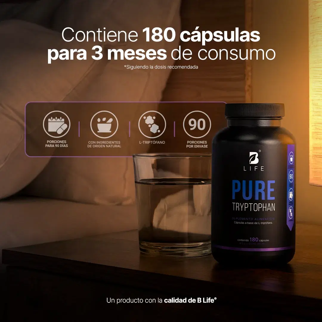 Imagen de Pure Tryp-tophan | 180 cápsulas | 500 mg por Porción | Aminoácido Esencial