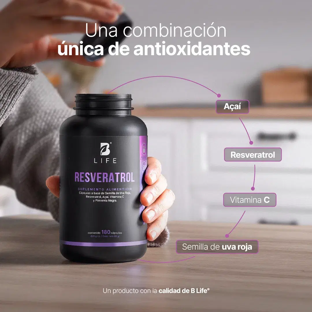 Imagen de Resveratrol | con Uva Roja, Açaí, Vitamina C y Pimienta Negra | 1000 mg por porción