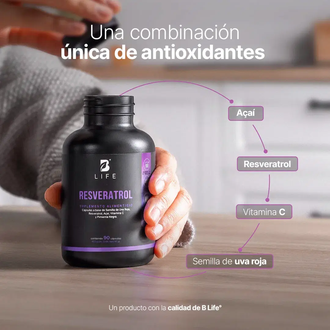 Imagen de Resveratrol | con Uva Roja, Açaí, Vitamina C y Pimienta Negra | 1000 mg por porción