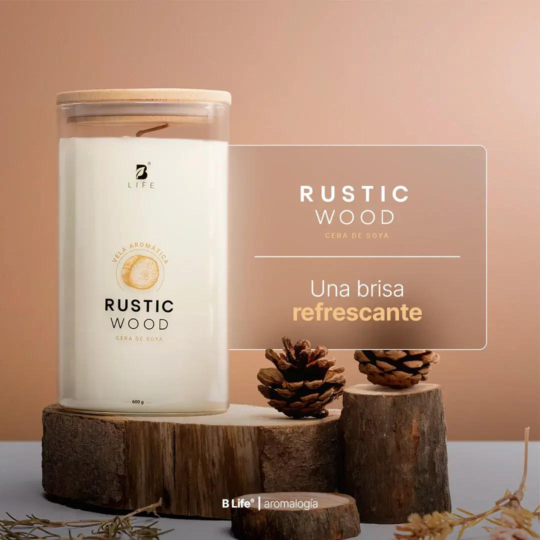 Imagen de Rustic Wood Aromatic Candle | Vela Aromática Madera de Oud 600 g