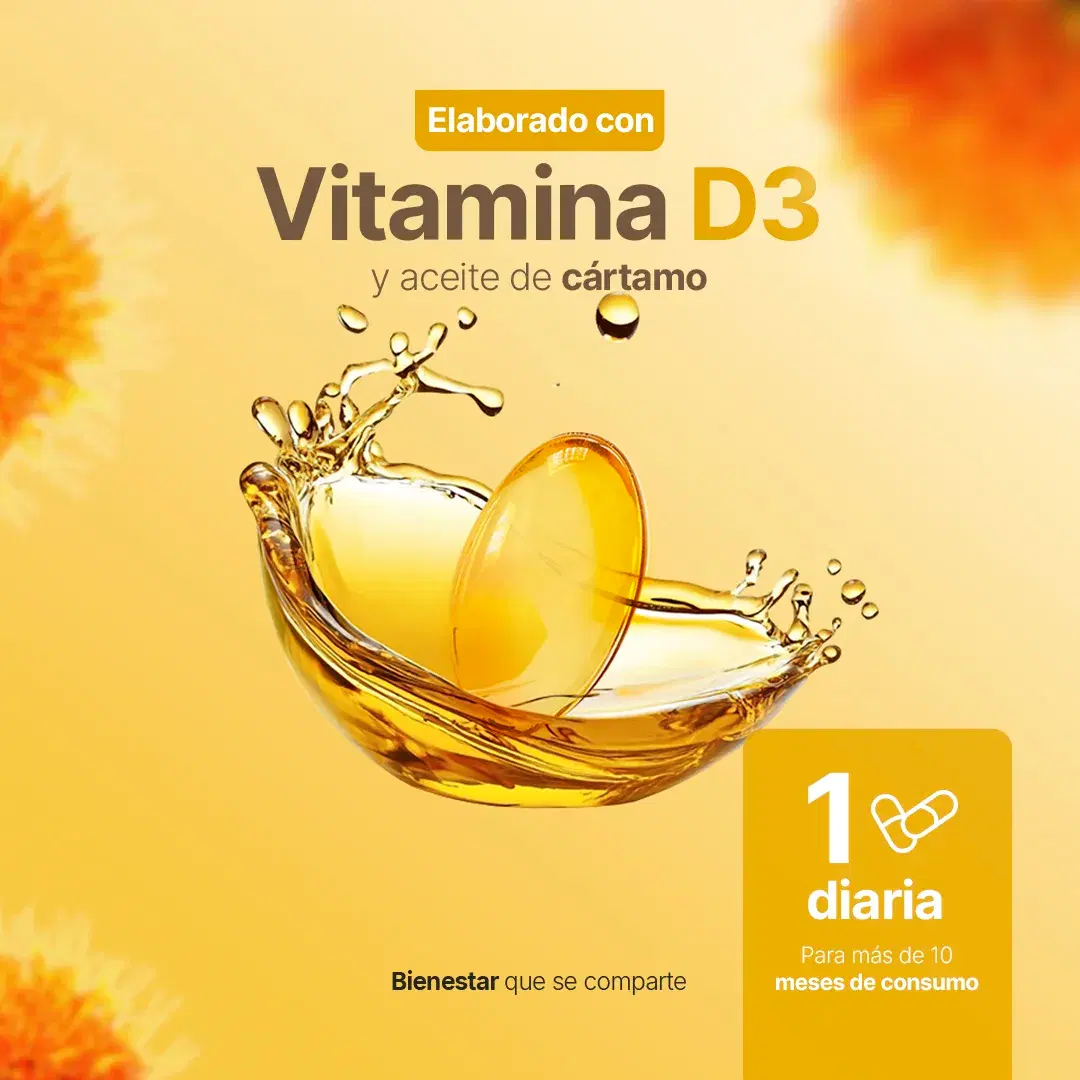 Imagen de Vitamina D3 | Adicionado con Aceite de Cártamo | 300 cápsulas