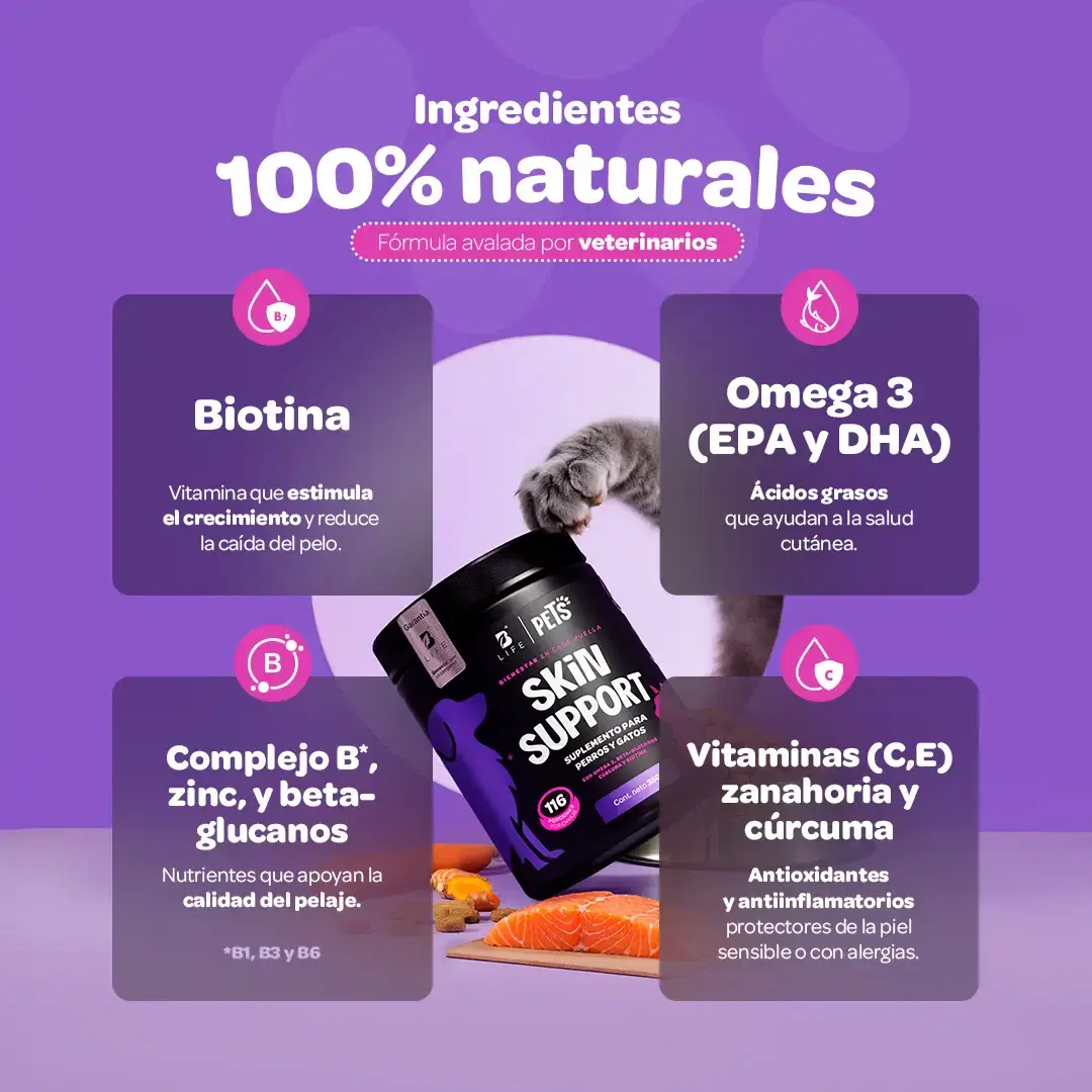 Imagen de Suplemento en Polvo para Perros y Gatos | Omega 3, Cúrcuma, Complejo B y Biotina | 350 g | Sabor Res