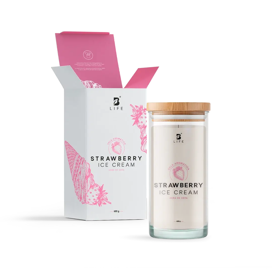 Imagen de Strawberry Ice Cream Aromatic Candle | Vela Aromática Helado de Fresa 600 g