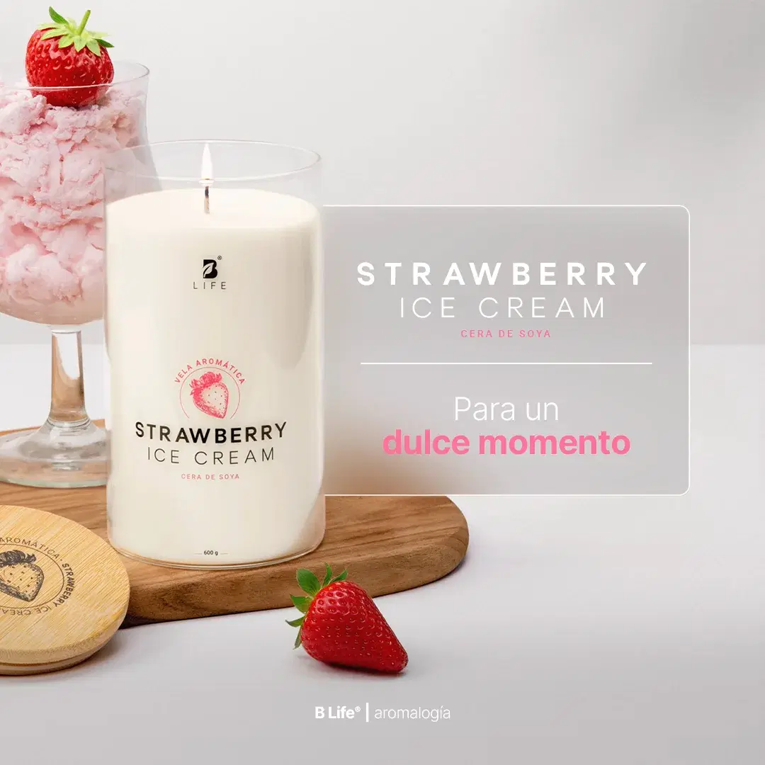 Imagen de Strawberry Ice Cream Aromatic Candle | Vela Aromática Helado de Fresa 600 g