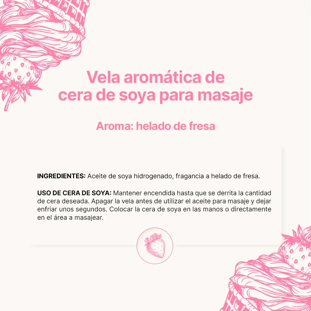 Imagen de Strawberry Ice Cream Aromatic Candle | Vela Aromática Helado de Fresa 600 g