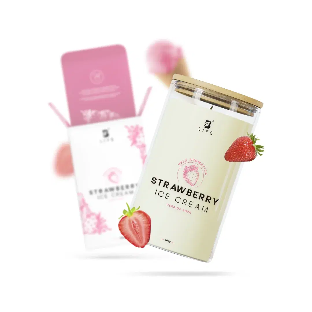Imagen de Strawberry Ice Cream Aromatic Candle | Vela Aromática Helado de Fresa 600 g