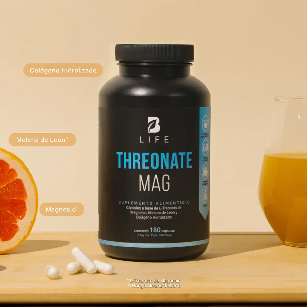 Imagen de Treonato de Magnesio | con Melena de Leon y Colágeno Hidrolizado | 180 cápsulas