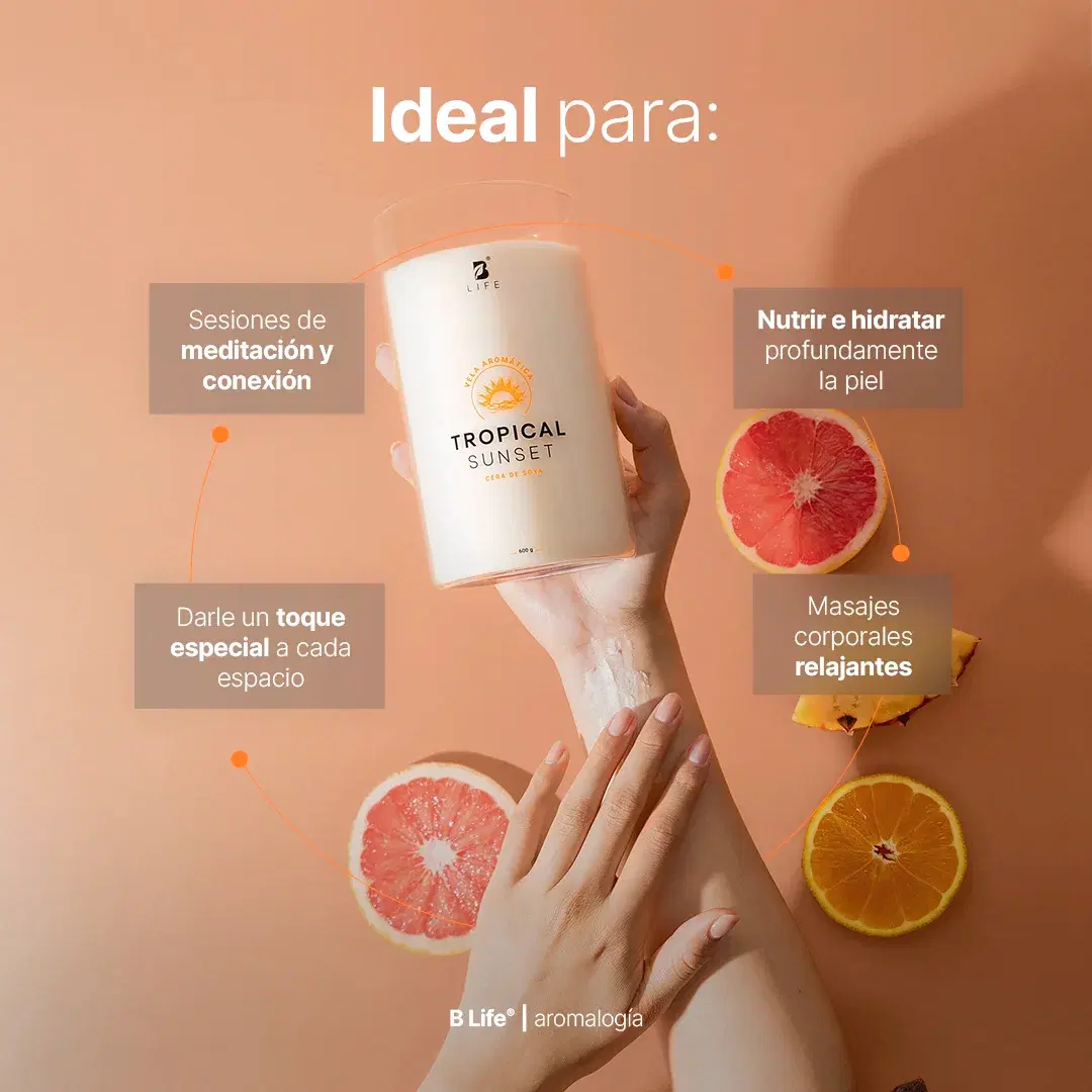 Imagen de Tropical Sunset Aromatic Candle | Vela Aromática Frutas Tropicales 600 g