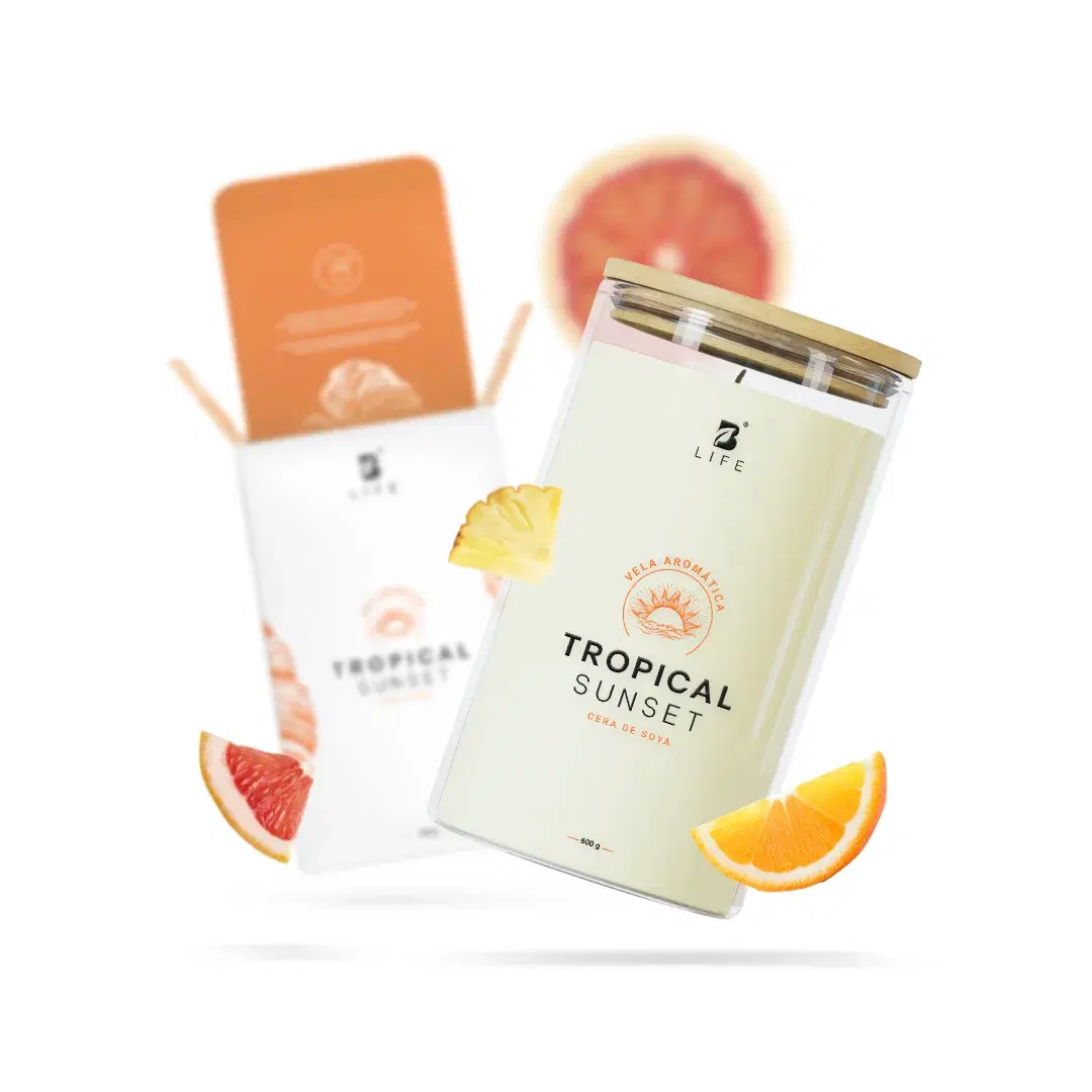 Imagen de Tropical Sunset Aromatic Candle | Vela Aromática Frutas Tropicales 600 g