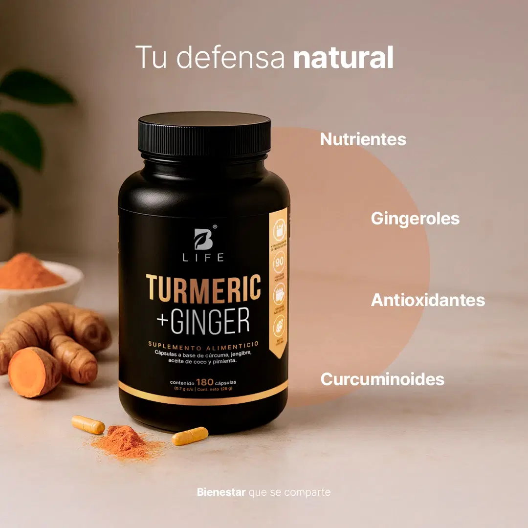 Imagen de Cúrcuma con Jengibre | adicionado con Aceite de Coco y Pimienta Negra | 1400 mg por Porción