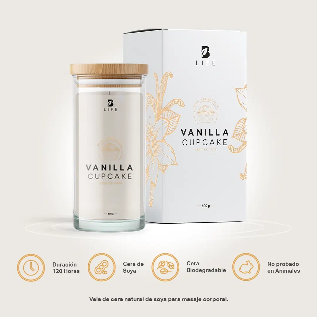 Imagen de Vanilla Cupcake Aromatic Candle | Vela Aromática Cupcake de Vainilla 600 g